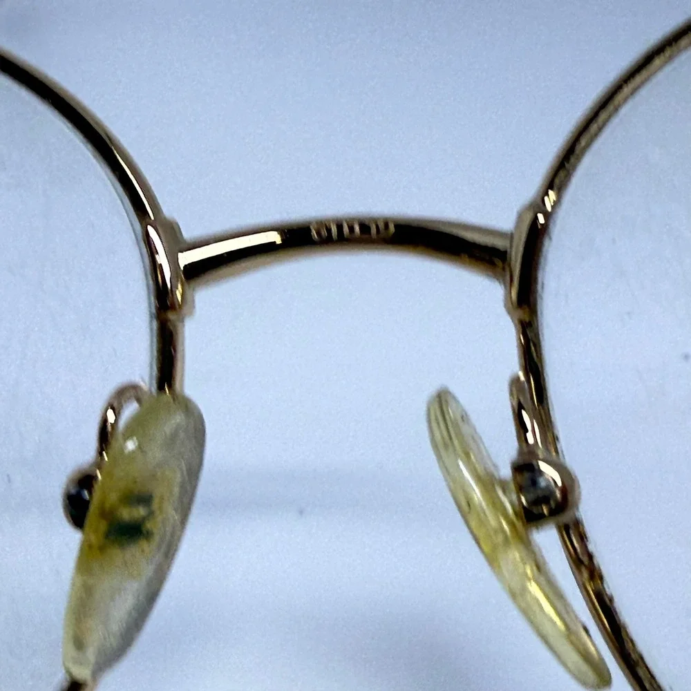 Prada Round Eyeglass Frames Gold Tan VPR 51U 101 140 Designer Glasses Italy